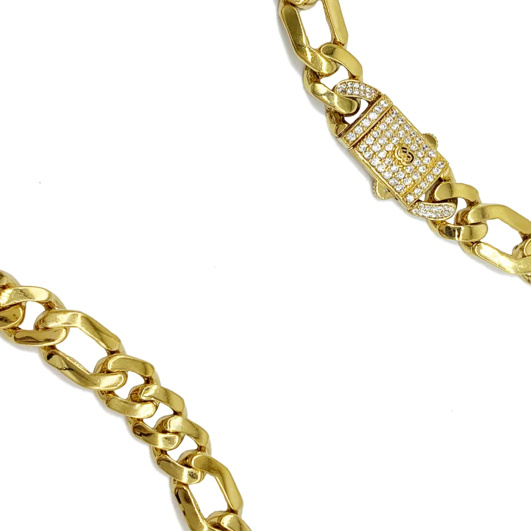 2022 New Hip Hop Iced out Cuban Link Chain Figaro Necklace