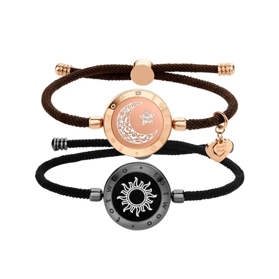 Bracciale per coppia semplice con gioielli in acciaio inossidabile Sun Moon Lover